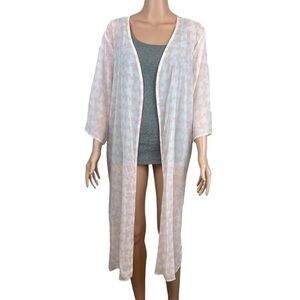 Piphany Pink & White Patterned Kimono
